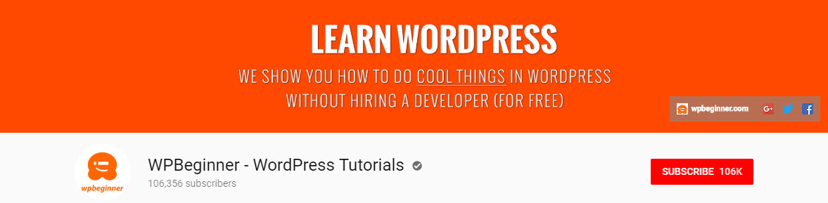 Saluran YouTube WordPress Terbaik