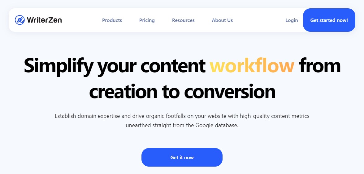 WriterZen — инструмент искусственного интеллекта для SEO