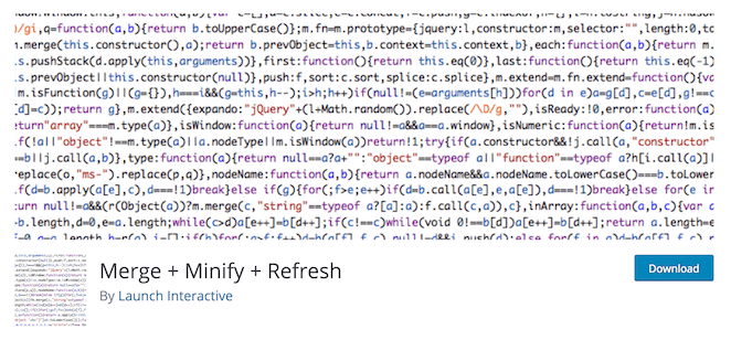 المكون الإضافي Merge + Minify + Refresh