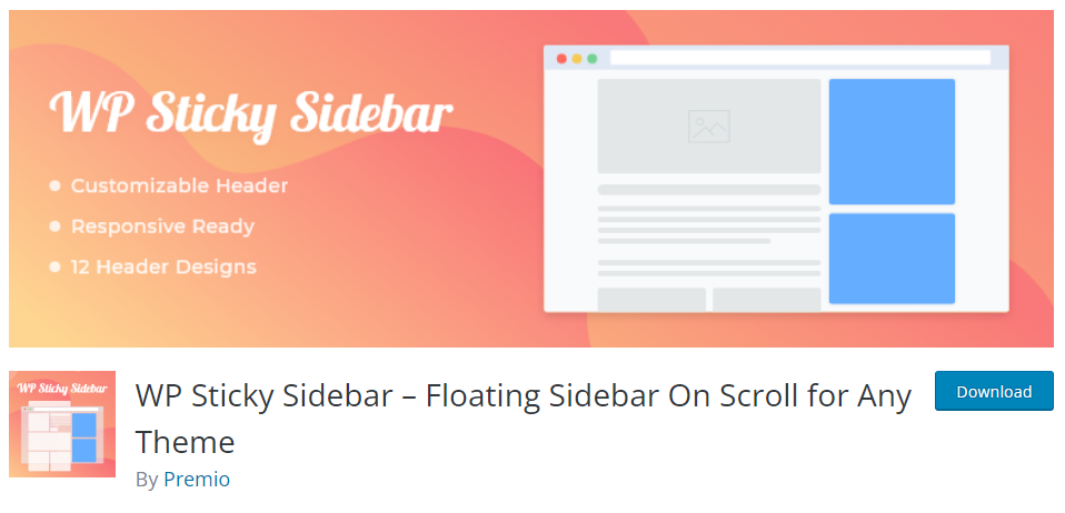 wp Sticky Sidebar - 最高の WordPress サイドバー プラグイン (無料およびプレミアム)