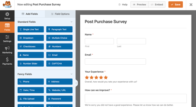 El editor de formularios de WPForms The WPForms Form Editor