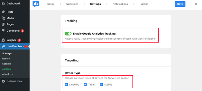 Tipo de dispositivo de orientación en UserFeedback Targeting Device Type in UserFeedback