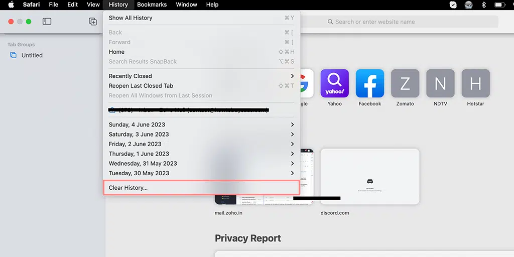 如何修复 Safari 无法建立安全连接错误? 5 Clear History on Safari