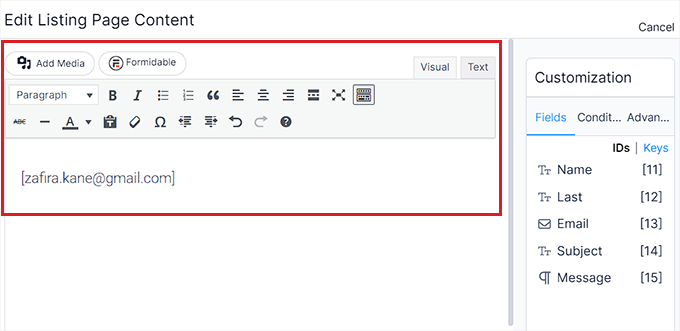 تحرير بيانات إدخال النموذج Edit form entry data