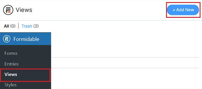 انقر فوق الزر "إضافة جديد" Click Add New button
