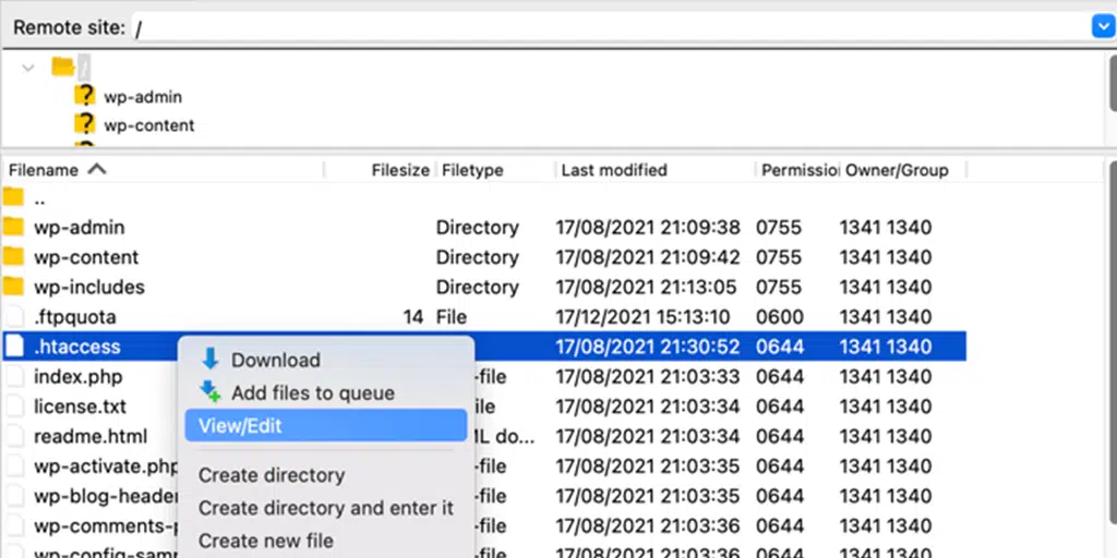 Was ist ein HTTP-302-Fehler? 6 schnelle Methoden zur Behebung 6 View/Edit the .htaccess file