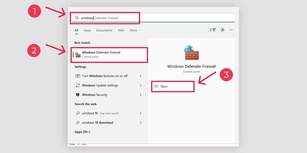 أفضل 11 طريقة لإصلاح "ERR_CONNECTION_CLOSED" في Chrome 10 Locating Windows Defender firewall