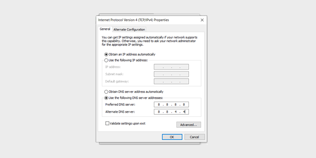 كيفية إصلاح خطأ "قد يكون خادم DNS الخاص بك غير متوفر"؟ (أفضل 10 طرق) 6 Entering Preferred DNS server