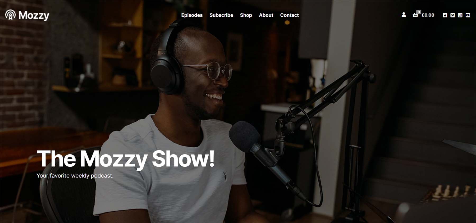 Mozzy ธีมพอดคาสต์สำหรับ WordPress