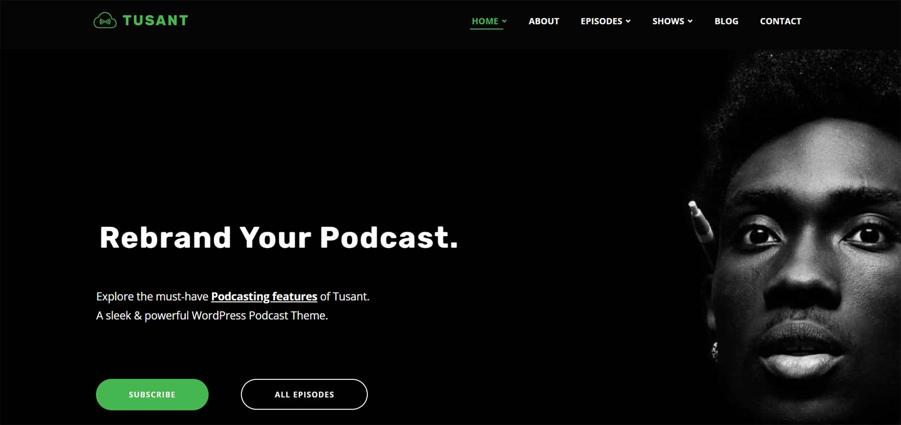 Tusant ธีมพอดคาสต์ WordPress