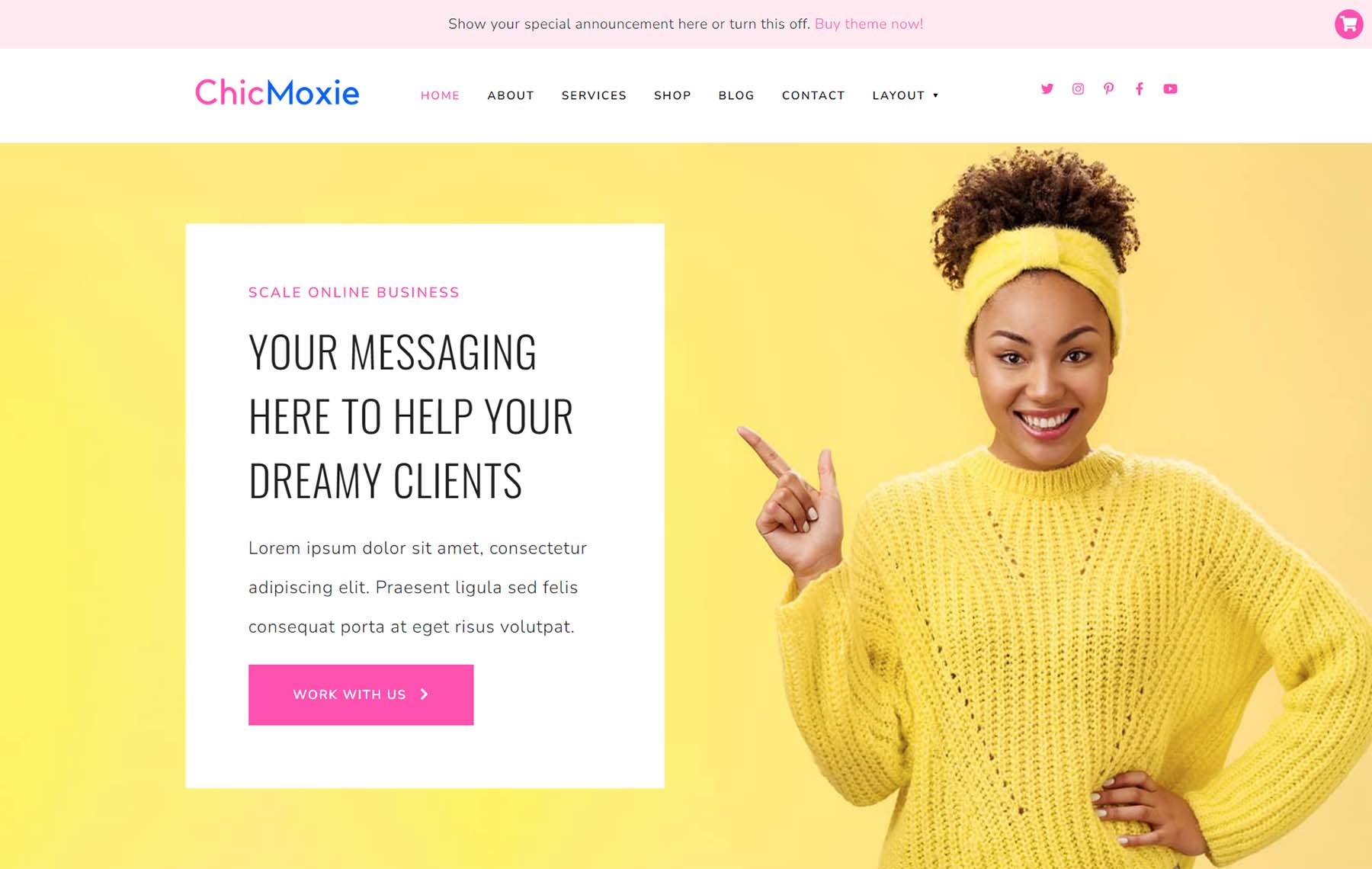ChicMoxie หนึ่งในธีม WordPress ที่ดีที่สุดสำหรับพอดคาสต์โดยเจ้าของธุรกิจ
