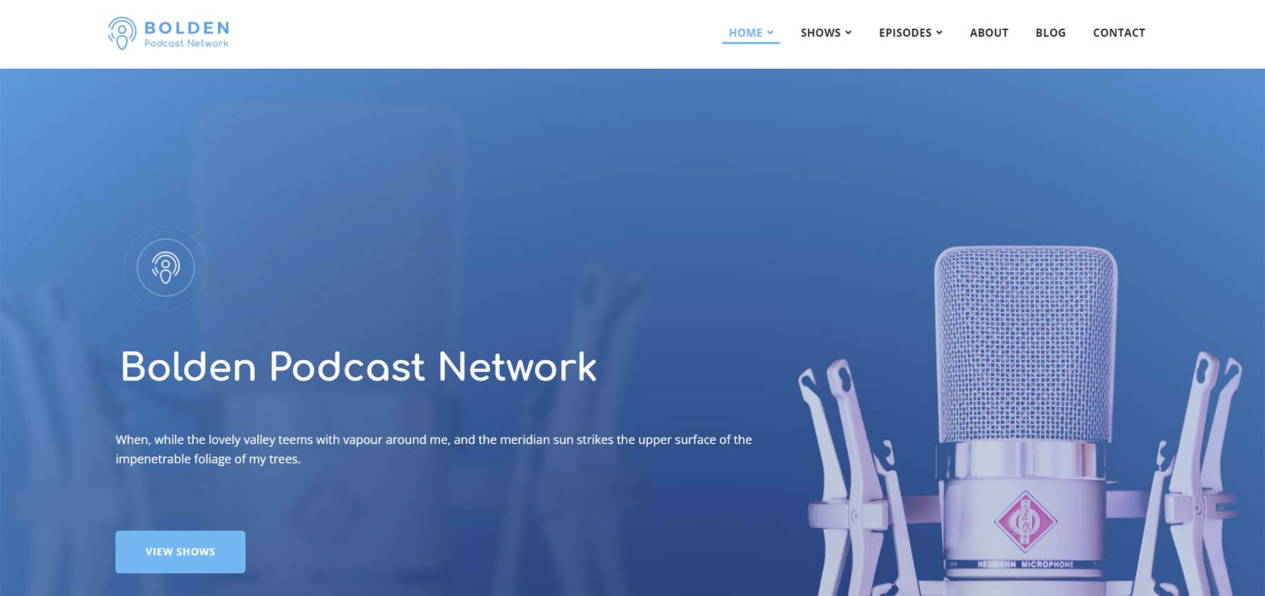 Bolden ธีม WordPress ของเครือข่ายพอดคาสต์