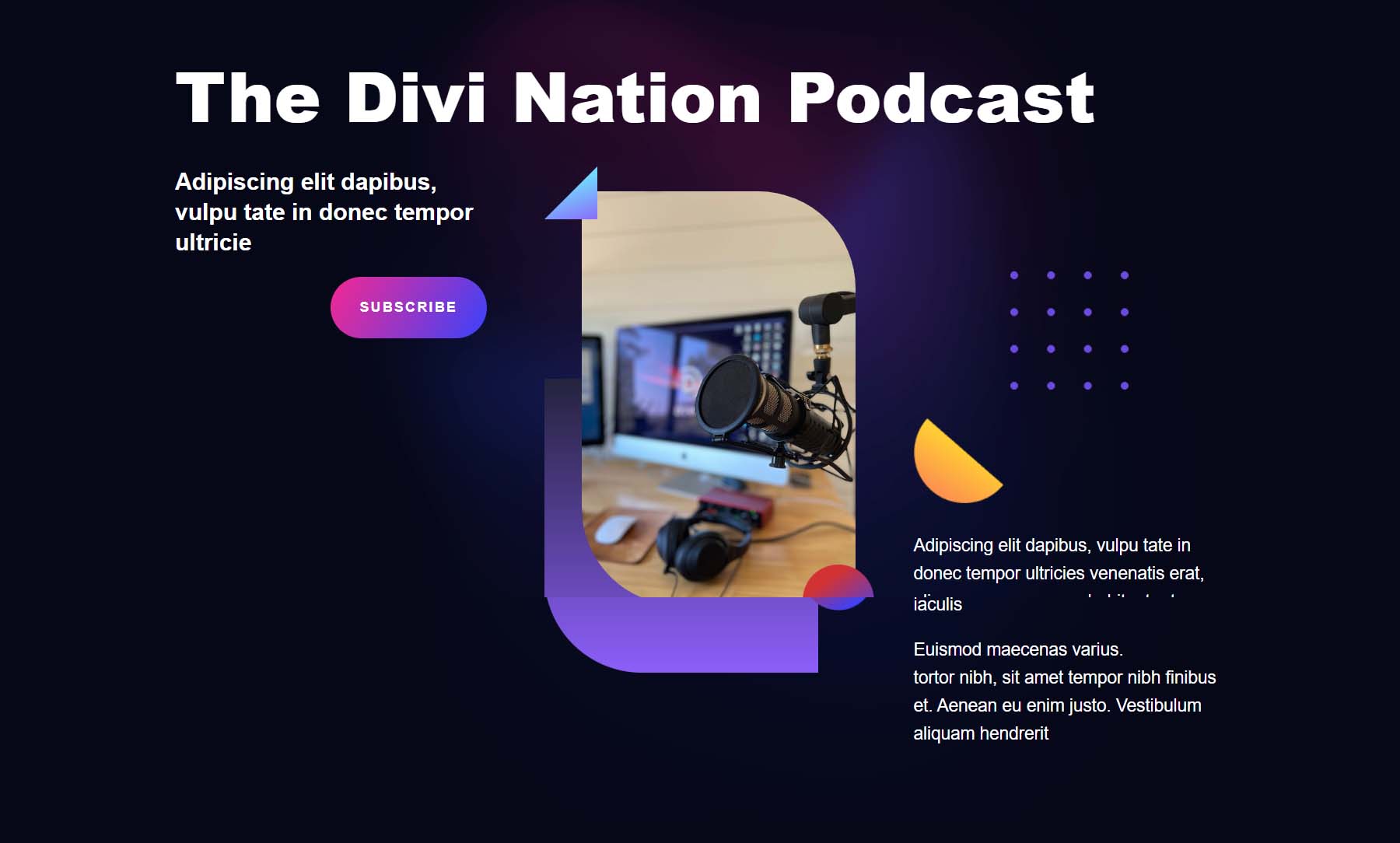 Divi เป็นธีมพอดคาสต์