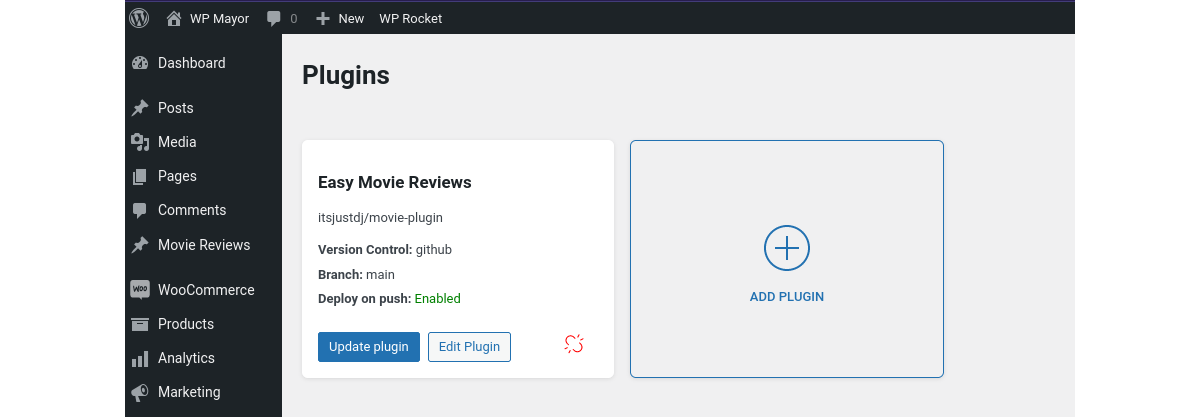 WordPress'teki FetchPress menüsünün ekran görüntüsü