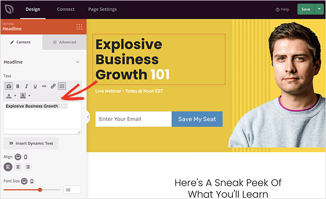 customizepageheadline SeedProd Customize page headline