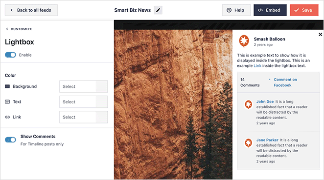 facebookvideoembedlightbox설정 SeedProd Facebook video embed lightbox options