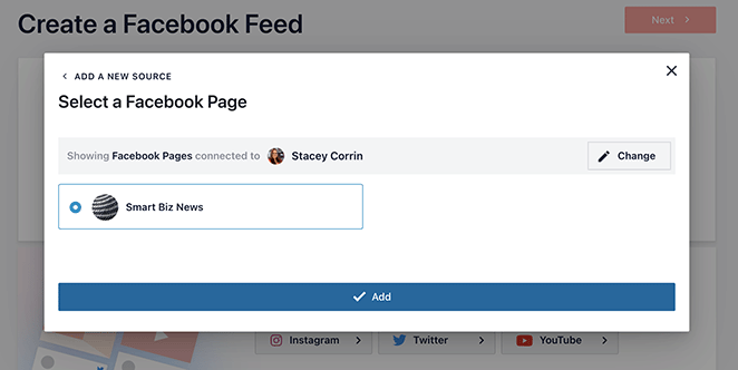 selectafacebookpage SeedProd Select a Facebook page to embed