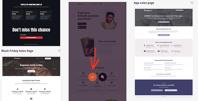 choosealandingpagetemplate SeedProd Choose a landing page template