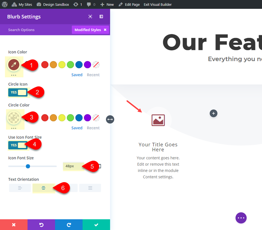 divi-Funktionsabschnitt