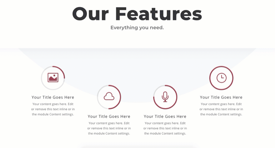 divi-Funktionsabschnitt