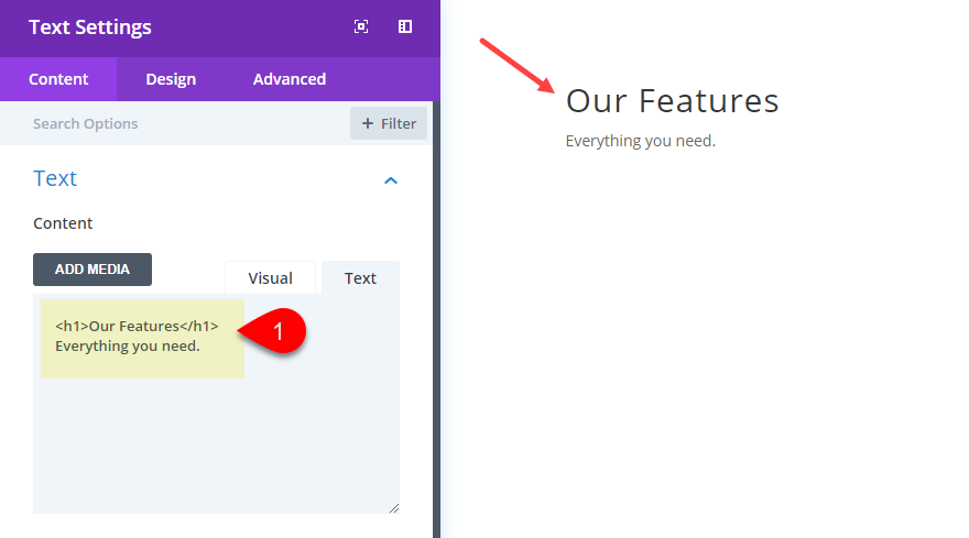 divi-Funktionsabschnitt
