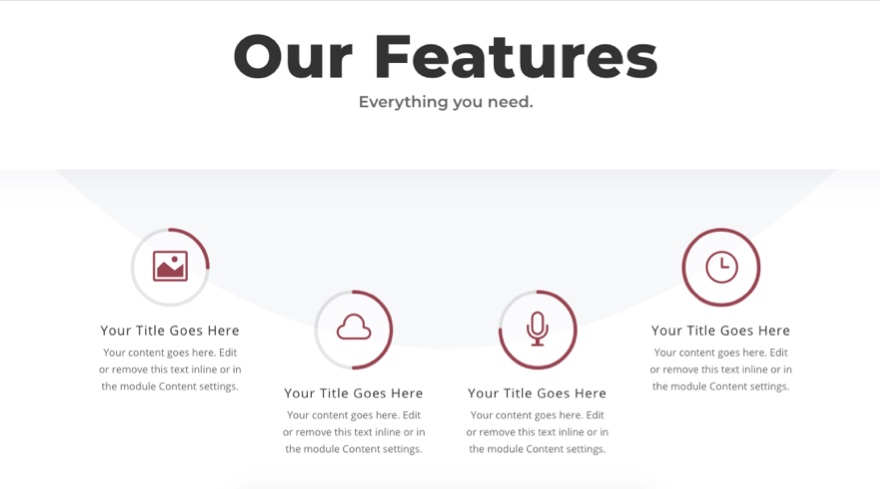 divi-Funktionsabschnitt