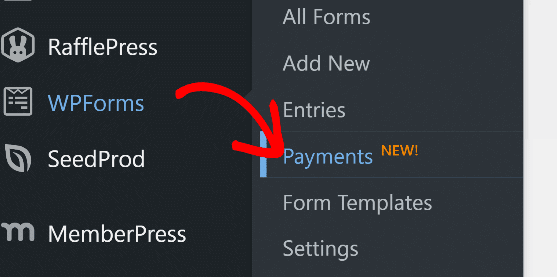 WPForms payments summary