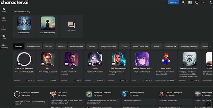 Personaj AI Characvter AI