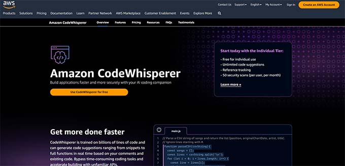 Amazon CodeWhisperer Amazon CodeWhisperer