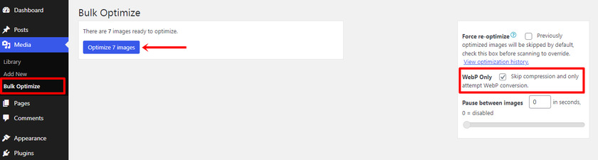 optimización masiva de imágenes webp
