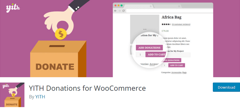 WooCommerce 的 YITH 捐款