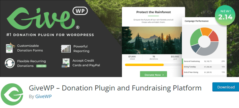 GiveWP WordPress 捐贈插件