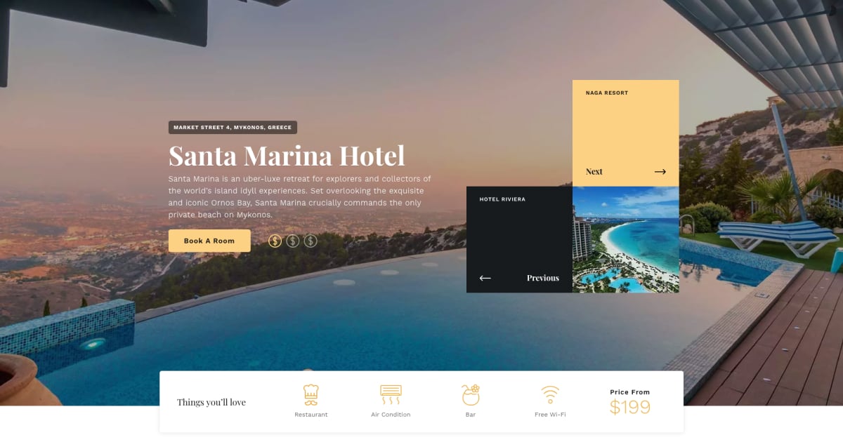 Dispositivo di scorrimento dell'hotel a pagina intera in Smart Slider 3