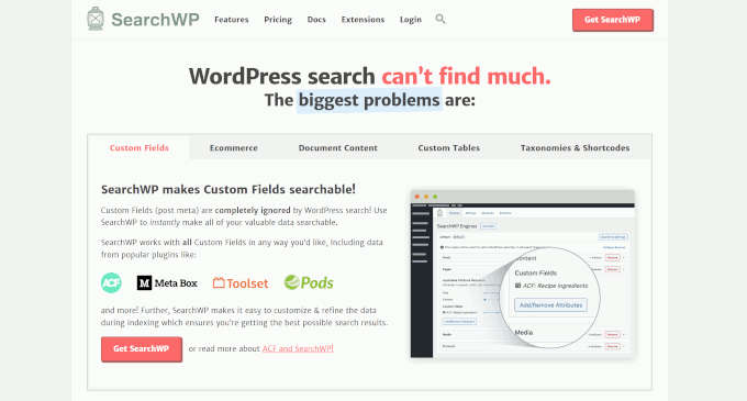 SearchWP ウェブサイト SearchWP website