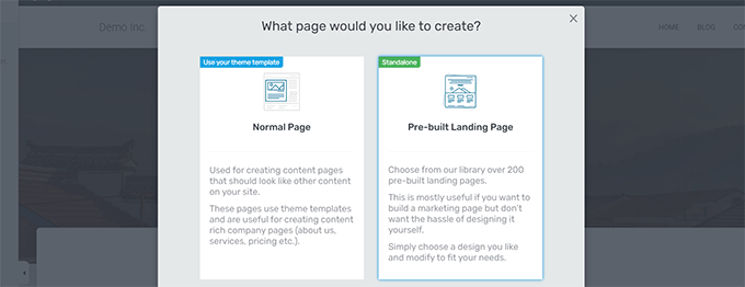 通常のページとランディングページの比較 Normal vs Landing page