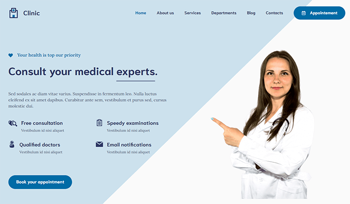 9+ migliori temi WordPress per siti web di fisioterapia 2023 6 generatepress clinic 51 1