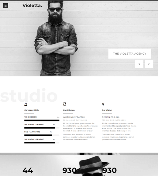 Демо-версия темы Violetta