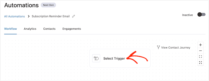 将 FunnelKit 触发器添加到自动化工作流程 Adding a FunnelKit trigger to an automation workflow