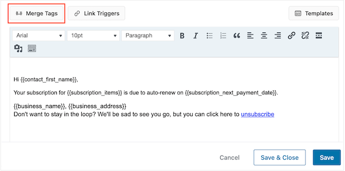 将正文标签添加到 WooCommerce 订阅者电子邮件 Adding body tags to a WooCommerce subscriber email