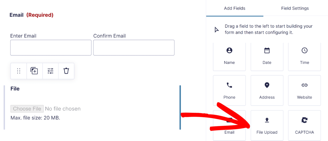 Gravity Forms file upload field