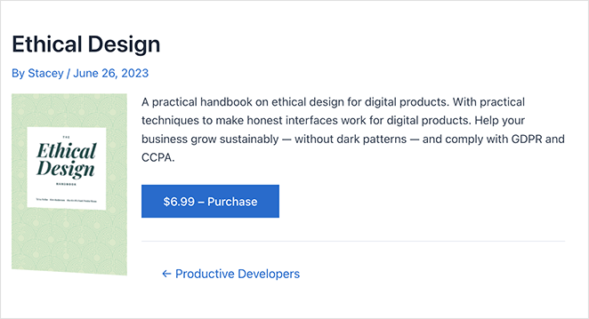 edd-product-detail - SeedProd Easy Digital Downloads product page
