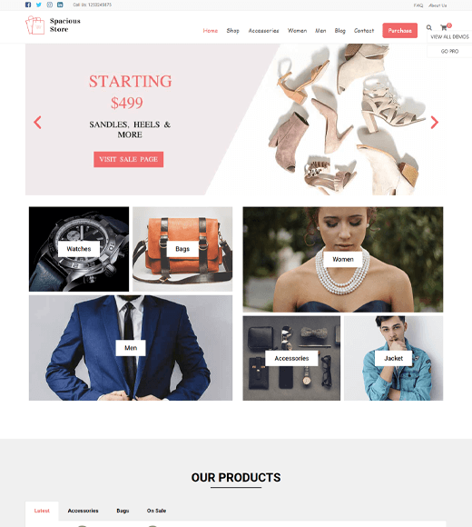 Просторная бесплатная тема WordPress для электронной коммерции