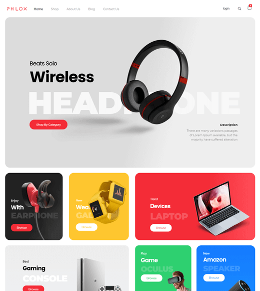 Бесплатная тема для магазина WordPress Phlox