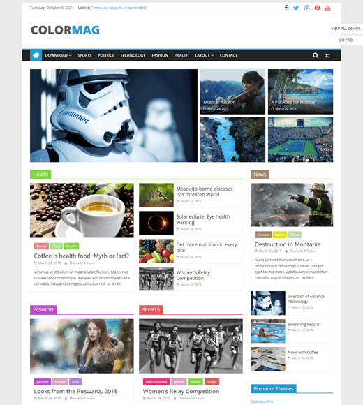 ColorMag Бесплатная тема WordPress