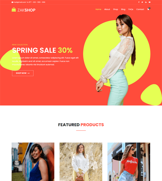 Бесплатная тема WordPress для электронной коммерции Zakra Shop