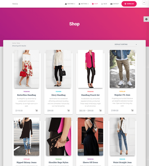 WordPress тема Hestia