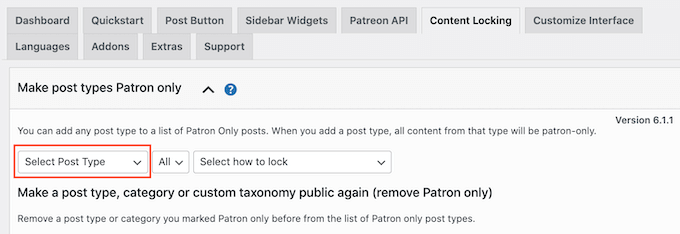 Limitare le categorie di contenuti ai membri di Patreon Restricting content categories to Patreon members