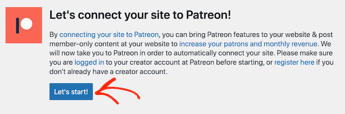 Collegamento di un sito Web WordPress a Patreon Connecting a WordPress website to Patreon