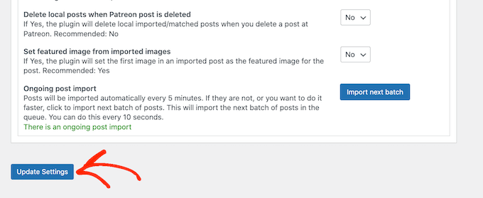 Aggiornamento delle impostazioni di Patreon utilizzando il plugin Patron Pro Updating your Patreon settings using the Patron Pro Plugin