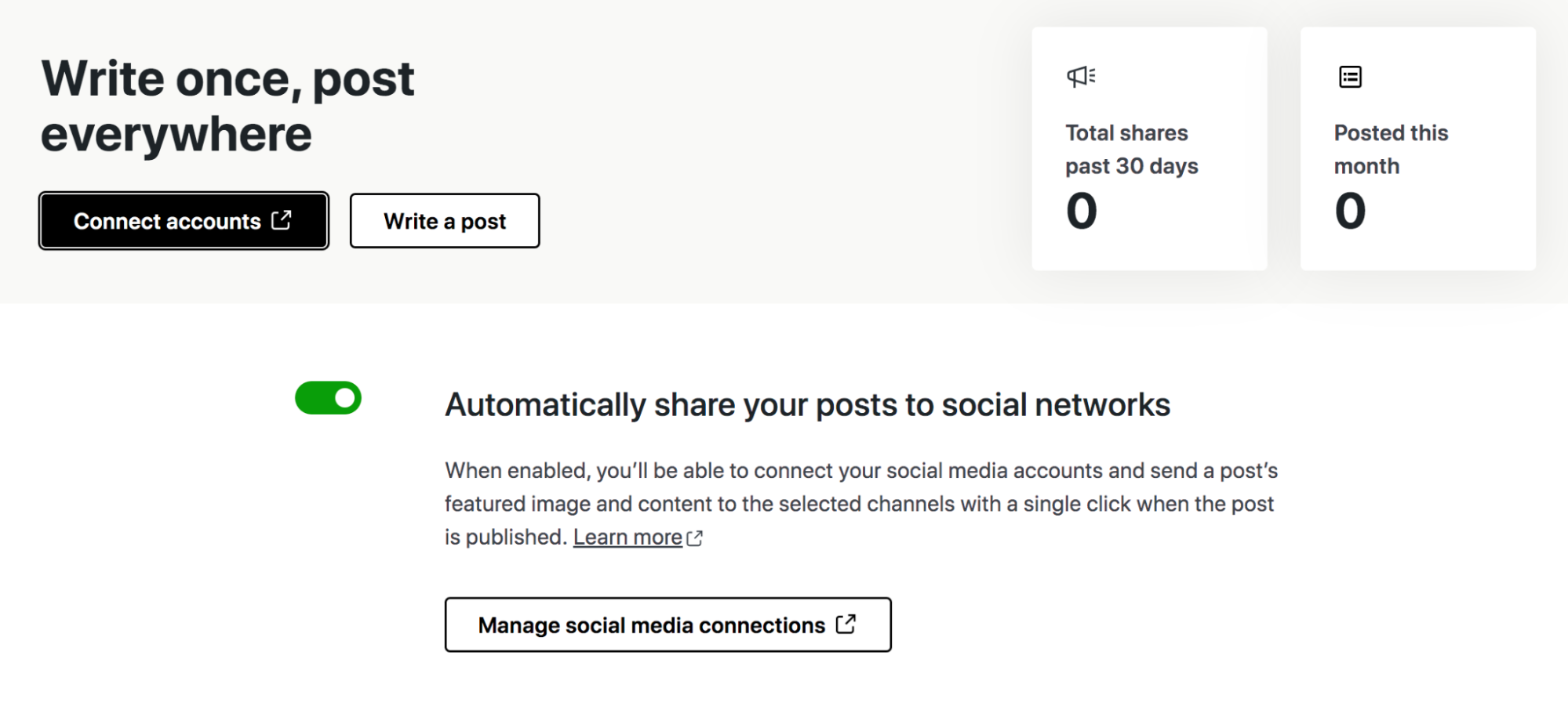 Jetpack Social için ayarlar
